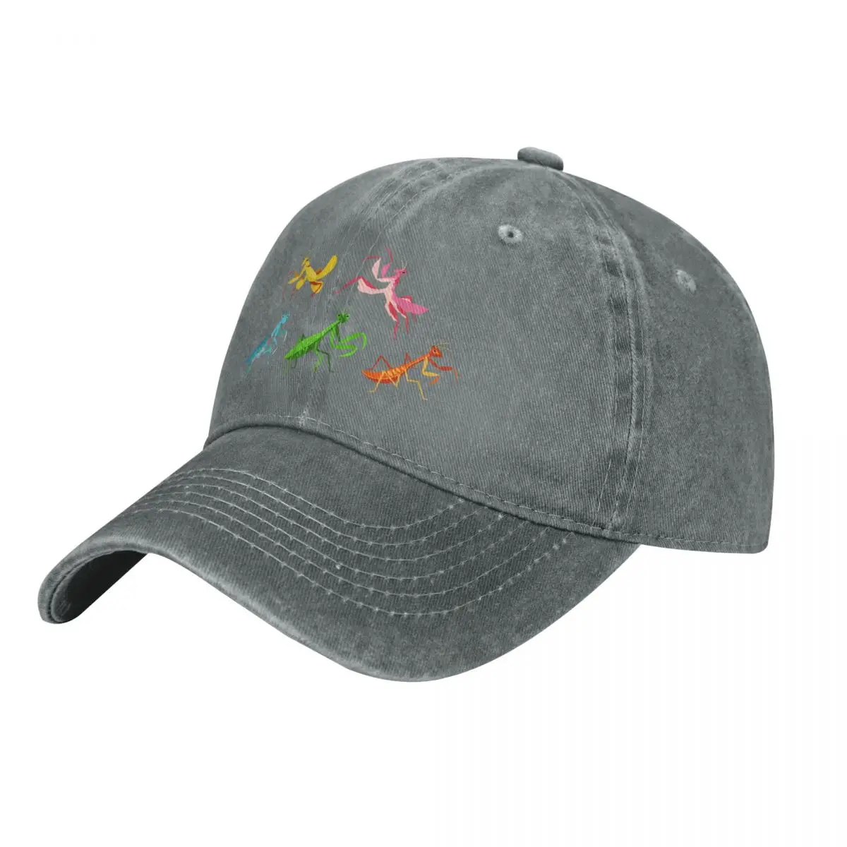 A Simple Assortment of Praying Mantises - White Cap Cowboy Hat designer hat winter hat women's winter cap Men's