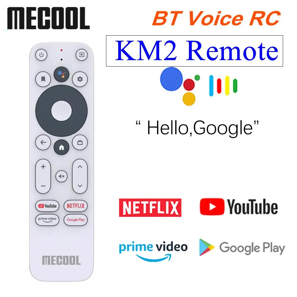 Original Mecool KM2 Voice Remote Control Replacement for KM2 Google Netflix Prime Video 4K Certified Voice Android TV Box