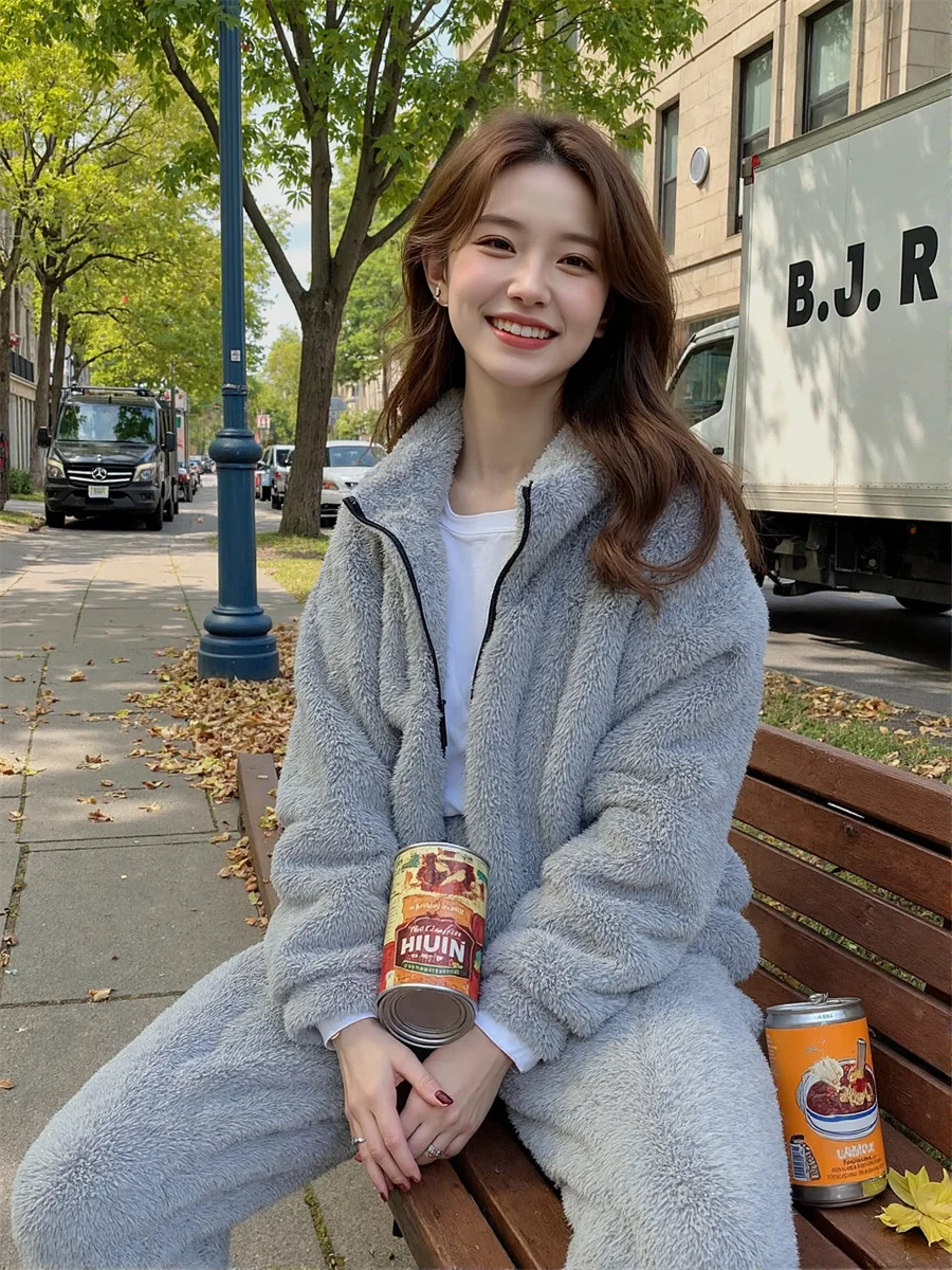

Pajama Sets Women Sweet Heart Pattern Cotton Long Sleeve Button Front Top Loose Pants Elastic Waist Soft Spring Home Clothing