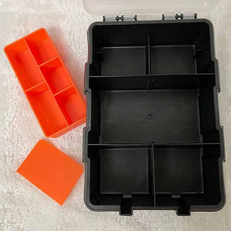 Parts Storage Box Plastic Handheld Double Sided Transparent Screw Component Box Compartmentalized Tool Box Compartment Case