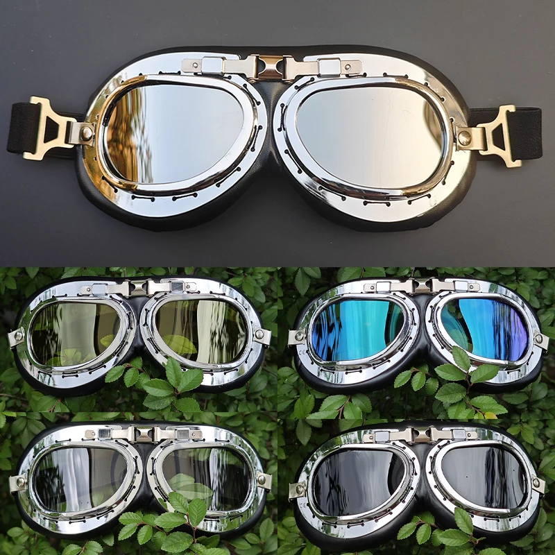 

Retro Trend Outdoor sunglasses Safety Goggles for Men Lightweight Leather Trim Windproof Great for Bikes Skiing MTB Riding