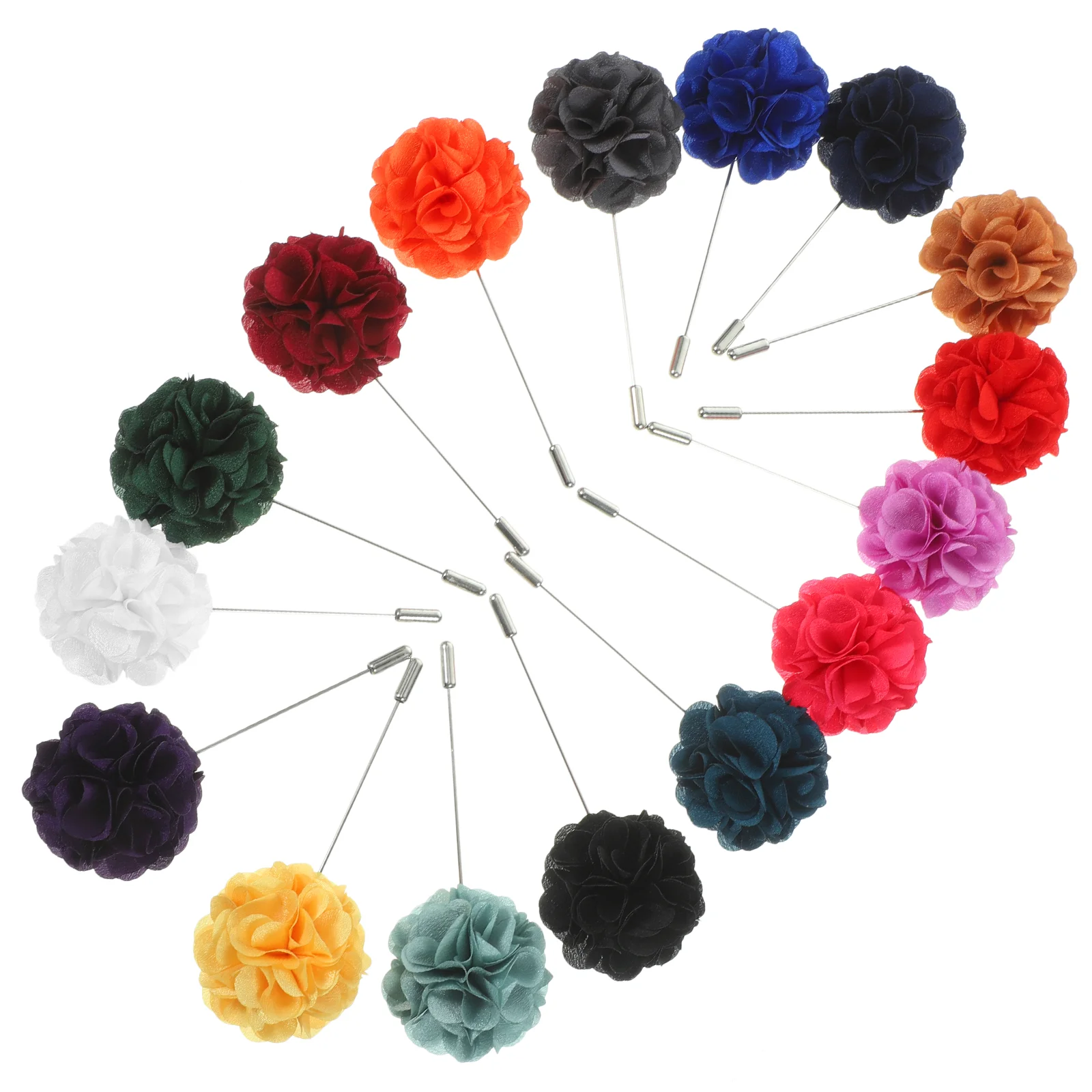 16 Pcs Dress Corsage Clothes Brooch Ornament Suit Collar Flower Modeling Shirt Breastpin Lapel Decor