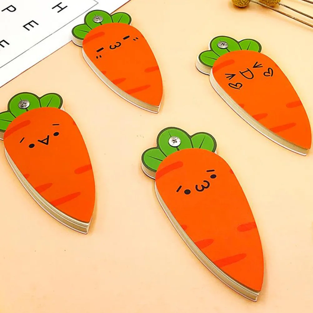 

4 Pcs Carrot Blank Word Book Student Note Pads Memo Paper Pocket Sized Notebook Schedule Planner