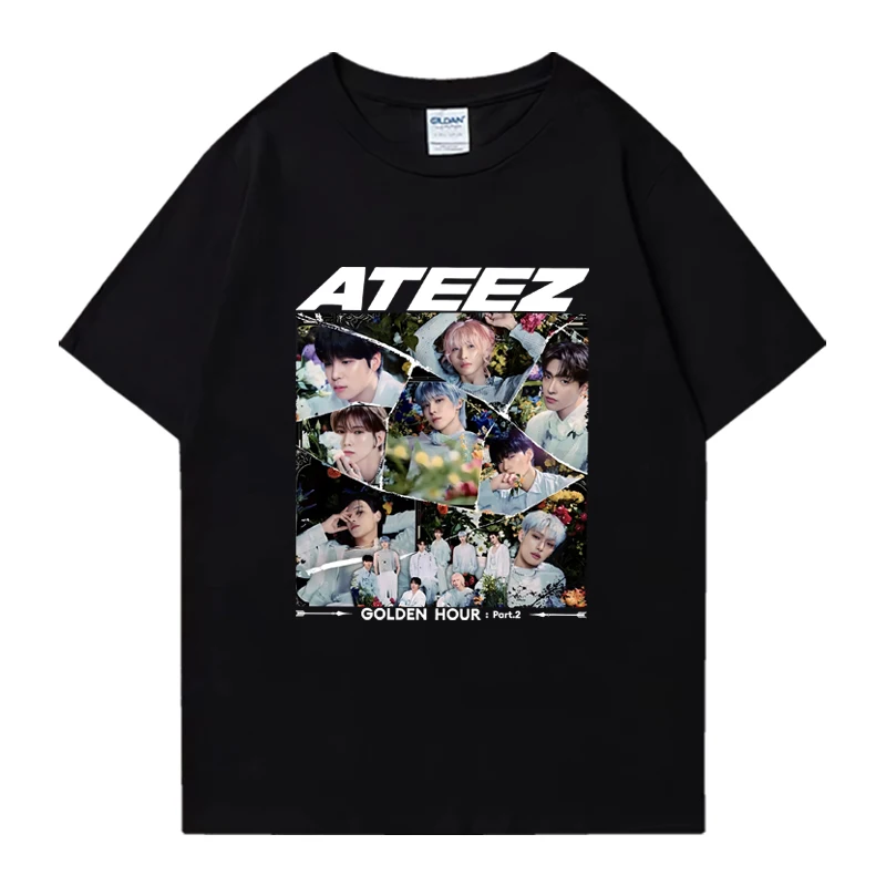 

2025 Kpop Ateez Golden Hour Part 2 Album Graphic T shirts Men Women Fashion Y2k short sleeve T-shirt Unisex 100% Cotton clothing