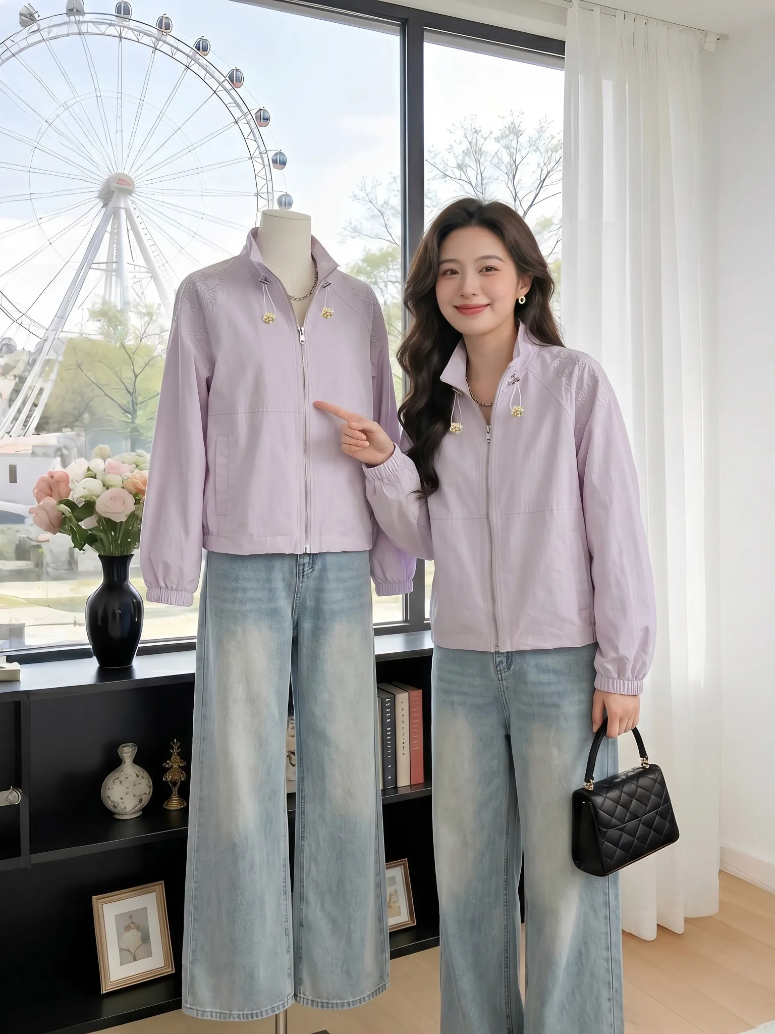 

Stylish Short Jacket Women's Long Sleeve Spring Casual Lazy Style All-Match Coat Design Beautiful Ladies' Commute Windbreaker