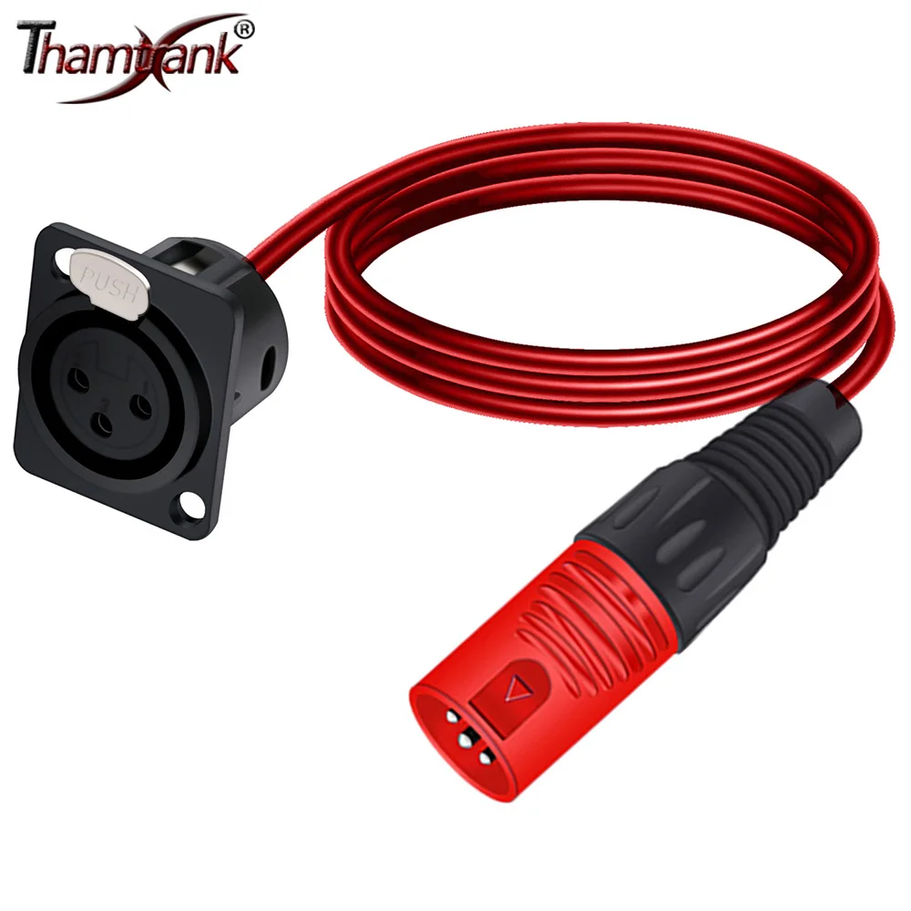 

D-Type 3Pin XLR Female Panel Mount MIC Socket to Plastic Shell XLR Male Plug XLR Pass Thru Converter Compatible with Microphone