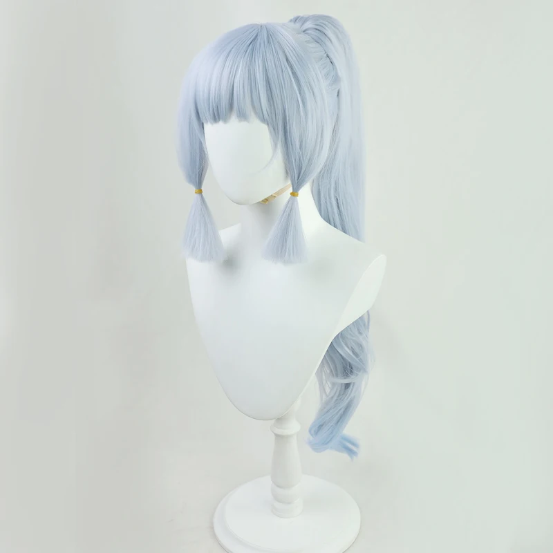 Genshin impacto kamisato ayaka peruca cosplay anime jogo roleplay festa traje prop perucas sintéticas fibra resistente ao calor