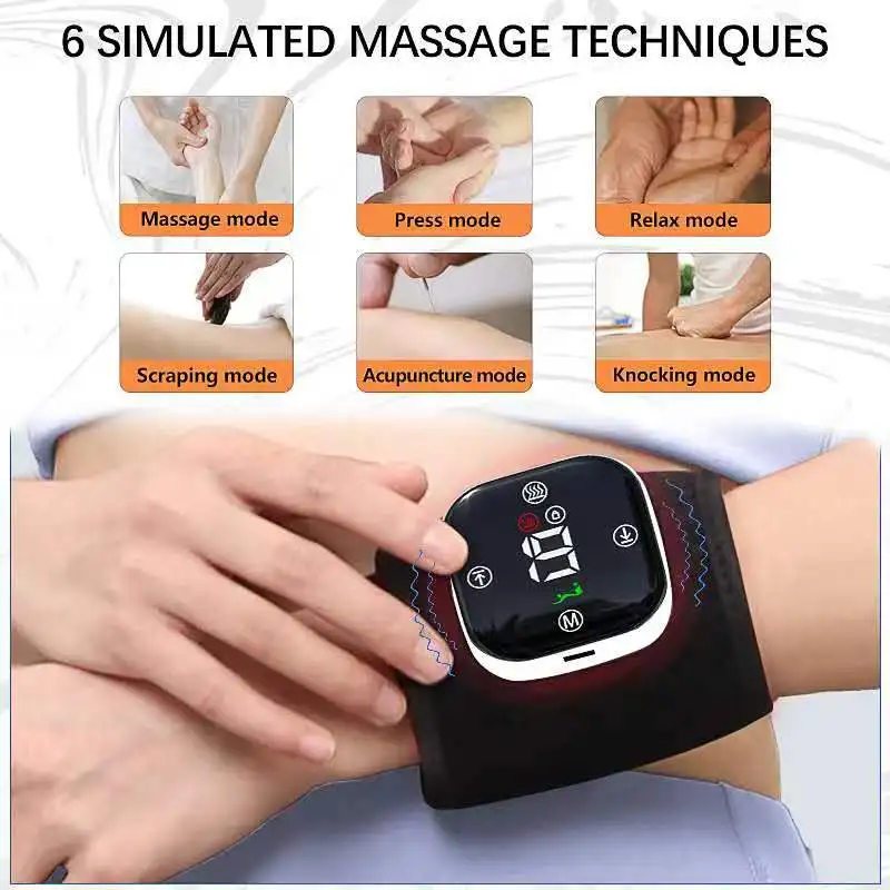 EMS intelligent Electric Massager For Hand And Leg Joint Meridians, 6-Mode Kneading, Warm sensation, Hot Compress Care Massager