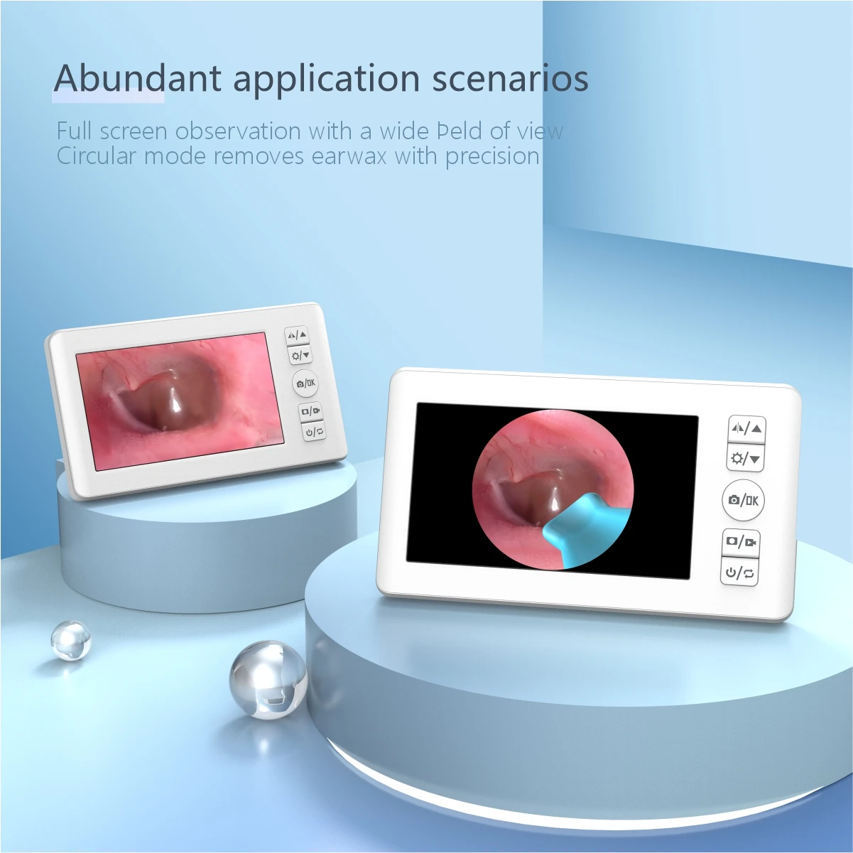 Earwax Removal Otoscope with Gyroscope, Safe Silicone Ear Picks,4.3inches Ear Cleaning Endoscope for Adults Kids Family