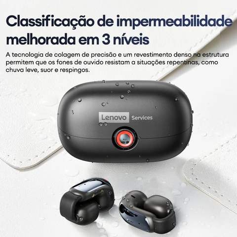 Lenovo LES-108 condução óssea tws clipes de orelha fones de ouvido sem fio bluetooth v6.0 fones esportivos al chamada redução ruído