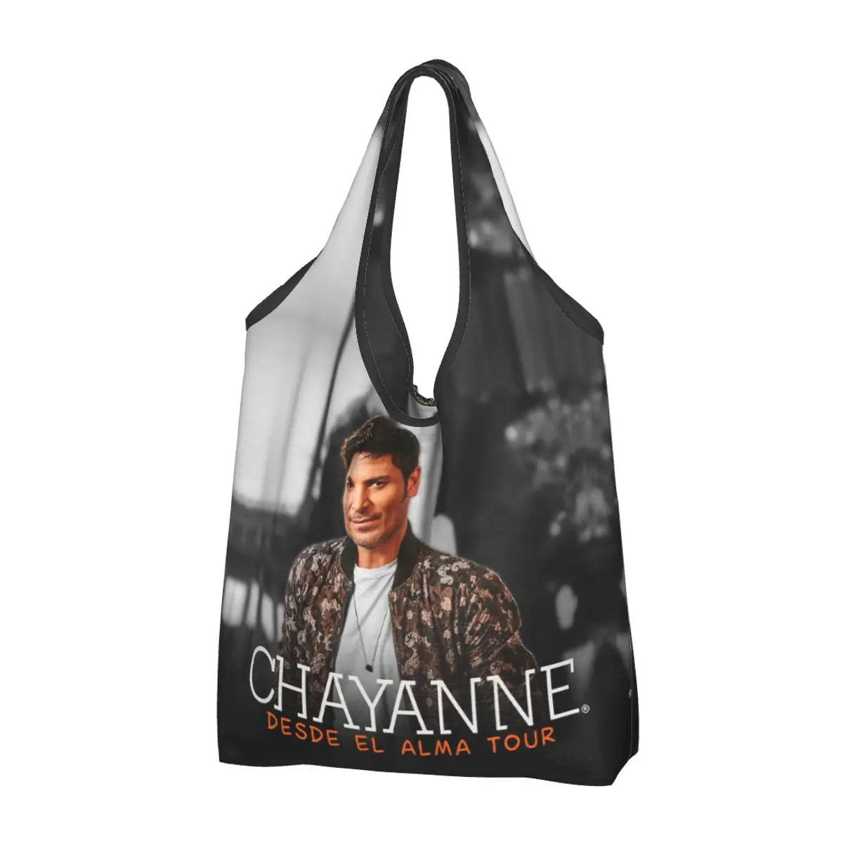 Custom Bopakal Chayanne Desde El Alma Tour 2019 Groceries Shopping Bag Fashion Shopper Shoulder Tote Bag Portable Handbag