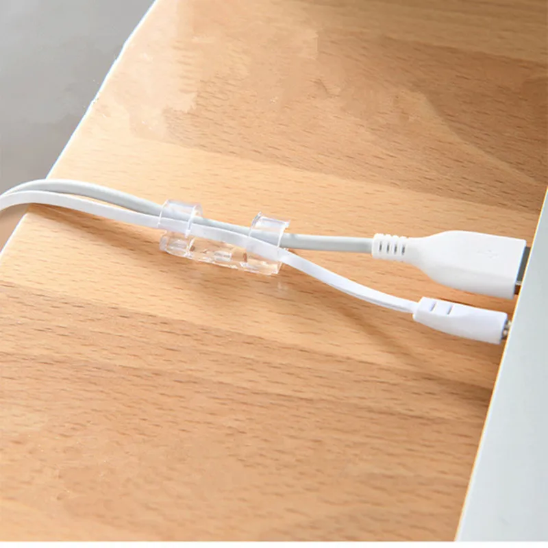 Universal Cable Organizer Clips Cable Management DesktopWorkstation Wire Manager Cord Holder USB Charging Data Line Winder