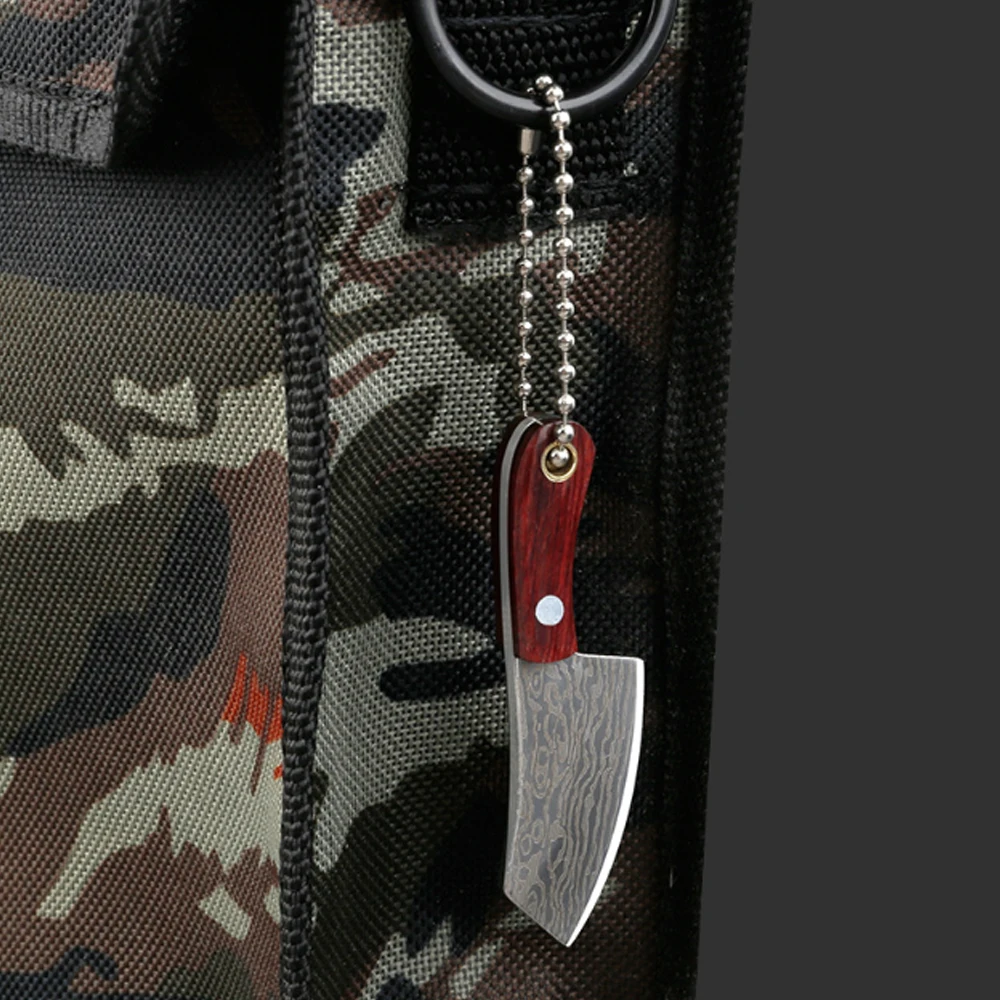 Tragbares Mini-Obstmesser aus Edelstahl mit Schlüsselanhänger, Outdoor-Camping, Multitool, kompaktes Lederscheidemesser – Detail 3