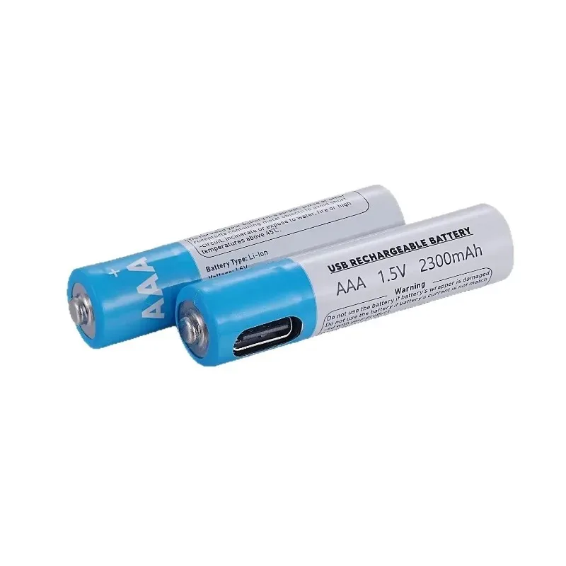 AAA Rechargeable 2300mAh 1.5V Battery with Type-C Fast Charging for Air Conditioner and TV Remote Control Replacement Battery