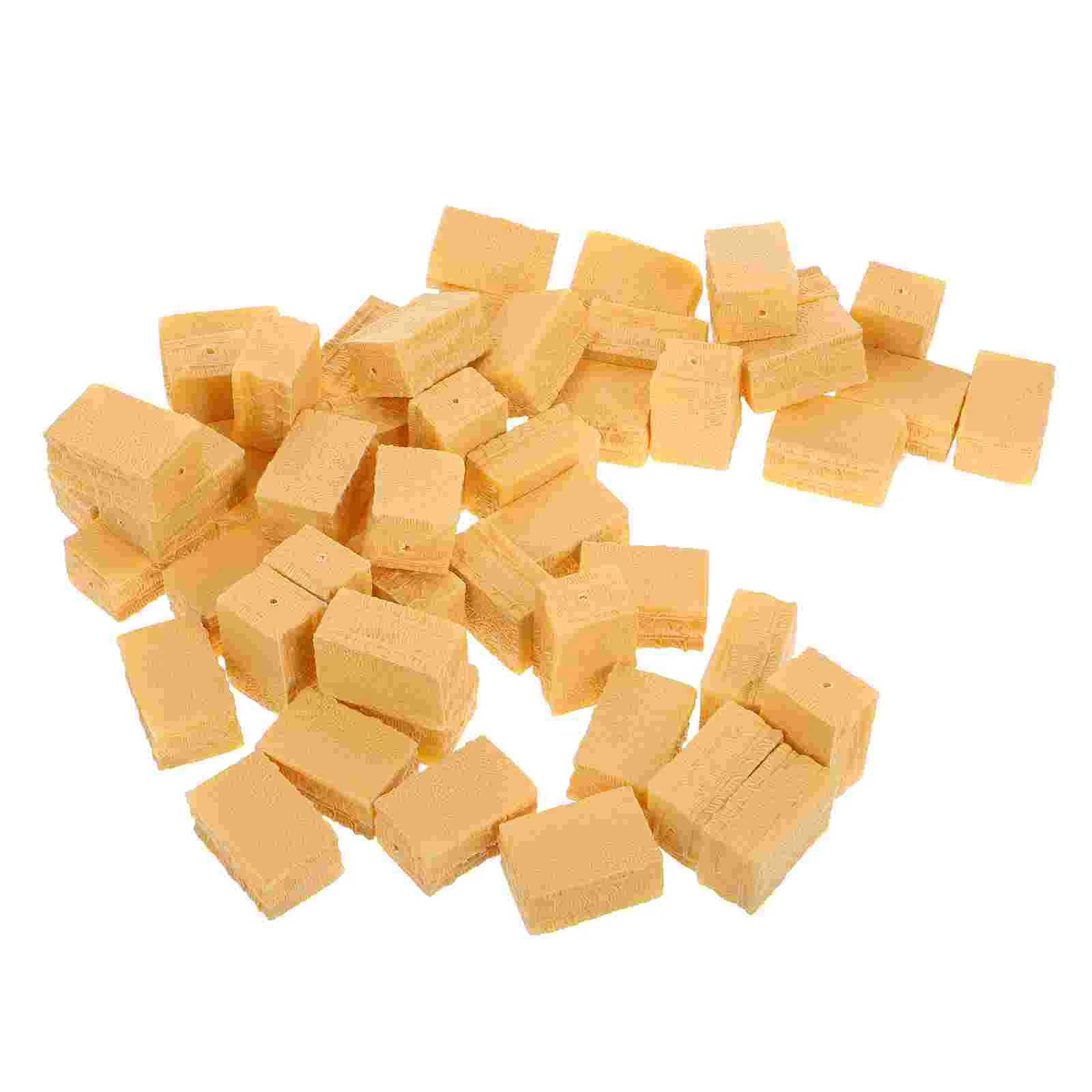

50pcs Mini Hay Bales Farm Playset Animal Food Bag Model Safe Plastic Decorative naments Halloween Scene Accessories Educational
