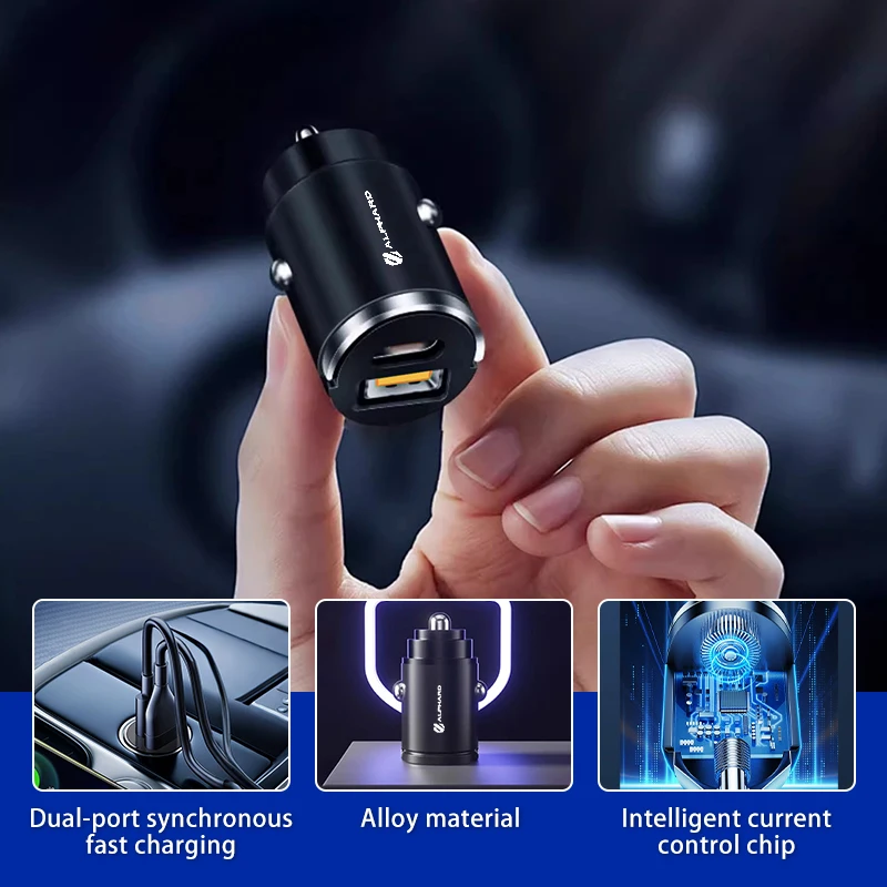 Car 30w Dual Port USB High Power Charger PD Pull Ring Fast Charging For Toyota Alphard Avensis Auris Yaris Corolla Crown