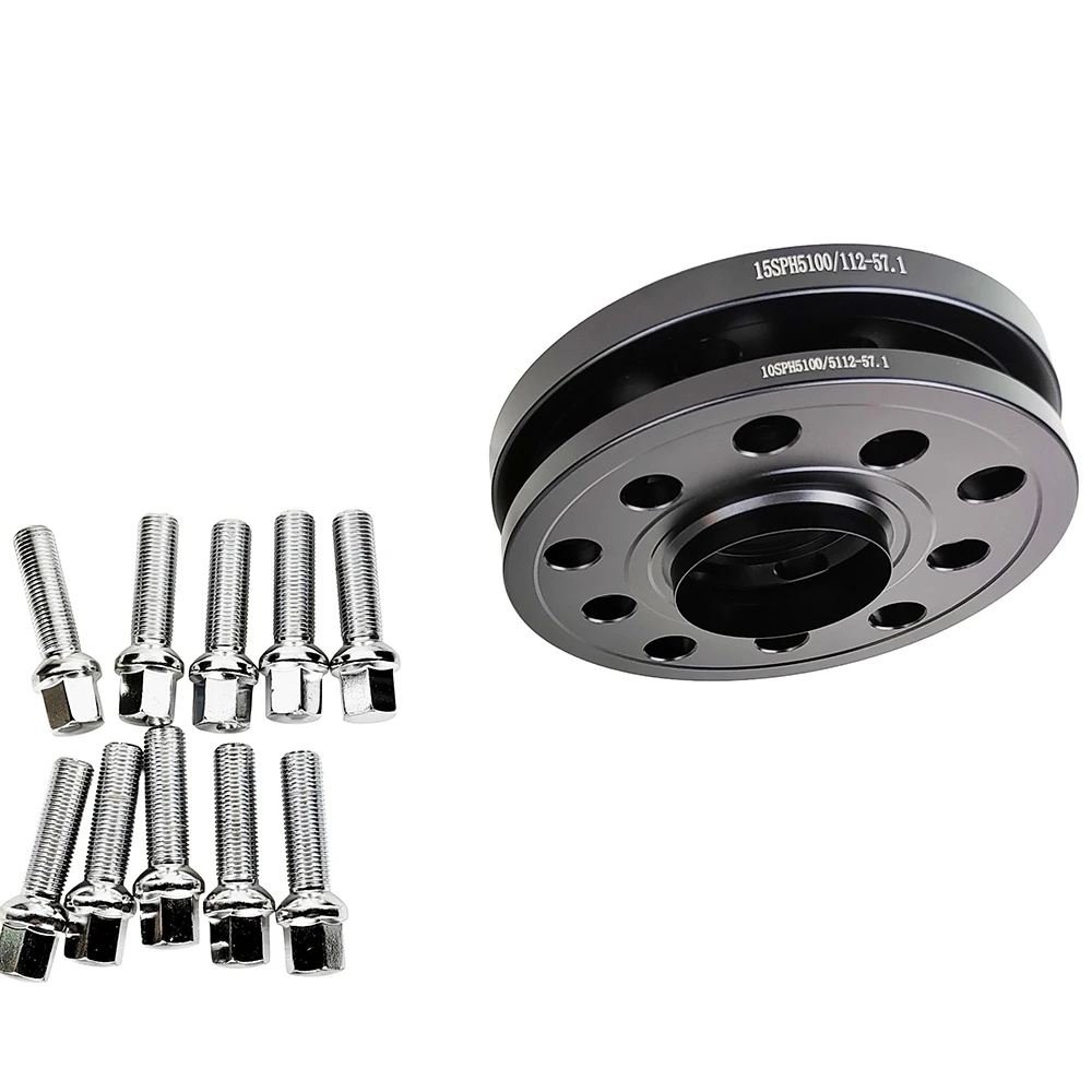 

15MM 5x112 57.1 Centric Bore 6061-T6 Aluminum Wheel Spacers with extend 45mm ball shape 14X1.5 For Volkswagen Glof GTI