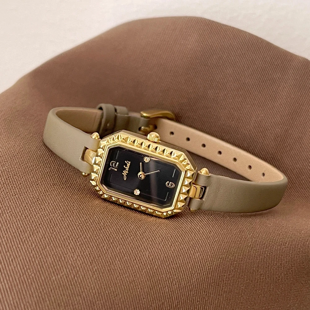 

Vintage Ladies Quartz Watch Square Exquisite Hand Leather Watches for Woman Relogio Feminino