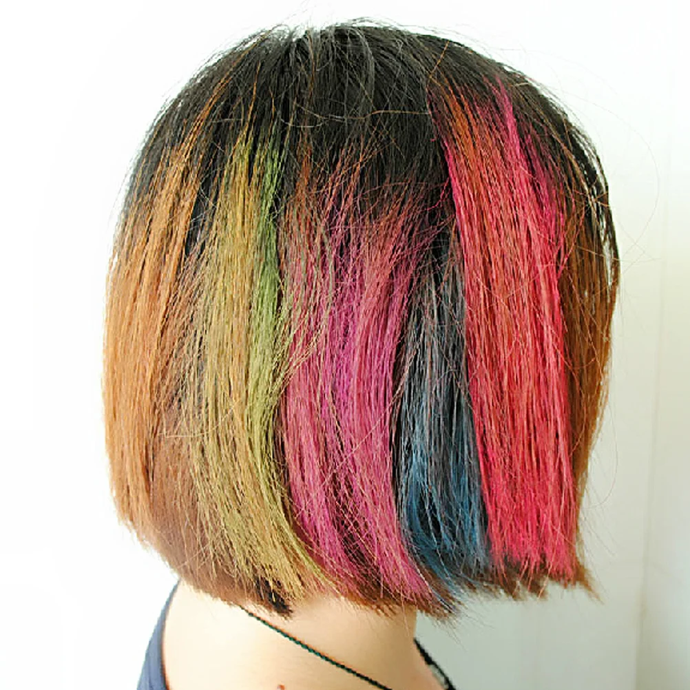 

4 Colors DIY Temporary Hair Chalks Purple Rosy Blue Green Easy Wash Hair Color Powder Set for Instant Look Change