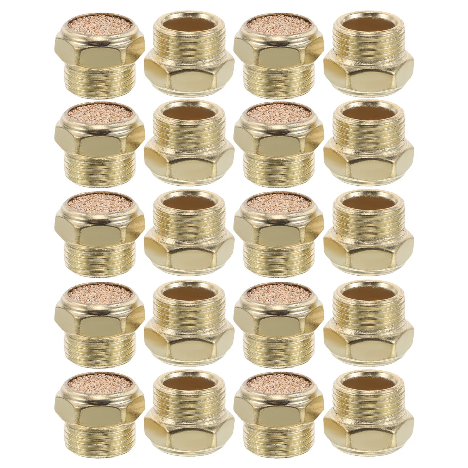 20Pcs Pneumatic Muffler Noise Reducer Flat Hex Head Male Thread Exhaust Muffler Filter Air Compressor Flow Control view 5