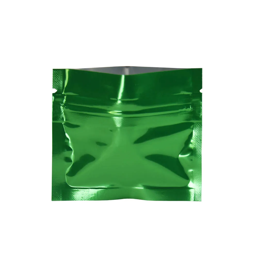 

7.5x6.3cm Reclosable Self Sealing Mylar Ziplock Green Aluminum Foil Pouches Powder Tea Candy Smell Proof Storage Mylar Bag