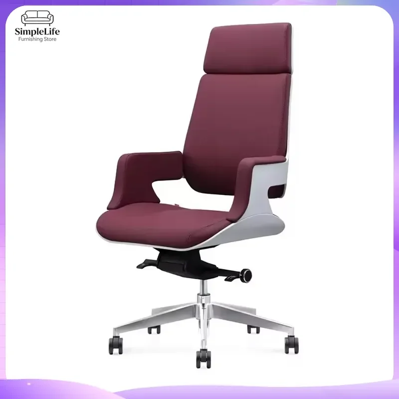 Ergonomic Office Chair High Back Leather Executive Computer Desk Chair Adjustable Swivel Gaming Chair for Home Office