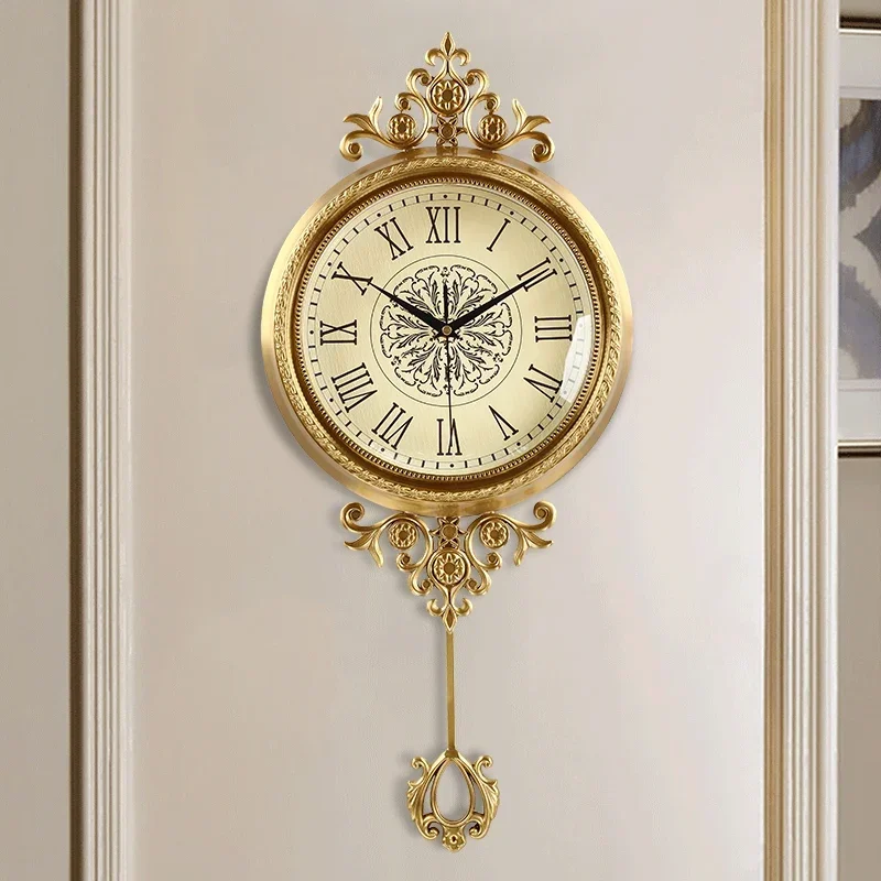 Aesthetic European Clock Living Room Interior Art Wall Clock Modern Creative Decoration Silent Horloge Murale Furniture