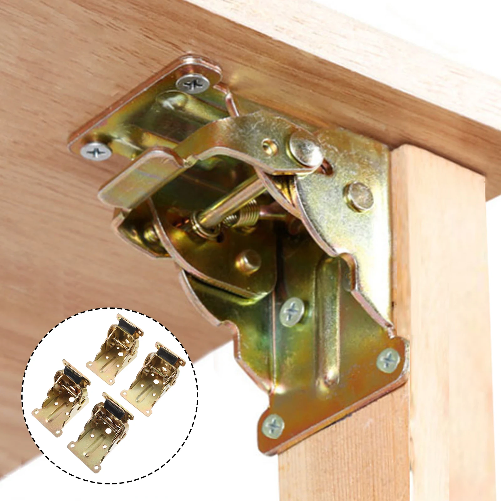 

4 Pcs Folding Sofa Foot Hinges Support Bracket Metal Hardware for Extension Table Bed Leg DIY Workbench Furniture