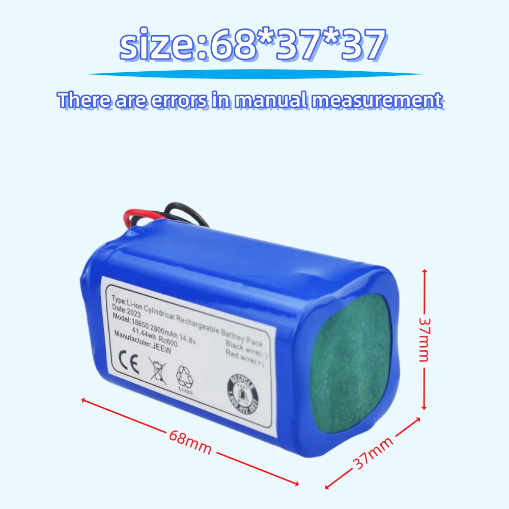 14.8V 2800mAh Da Tian Gong battery plug Li-ion  Battery For Rowenta Tefal Explorer Serie 20 40 60 Robot Vacuum Cleaner Battery