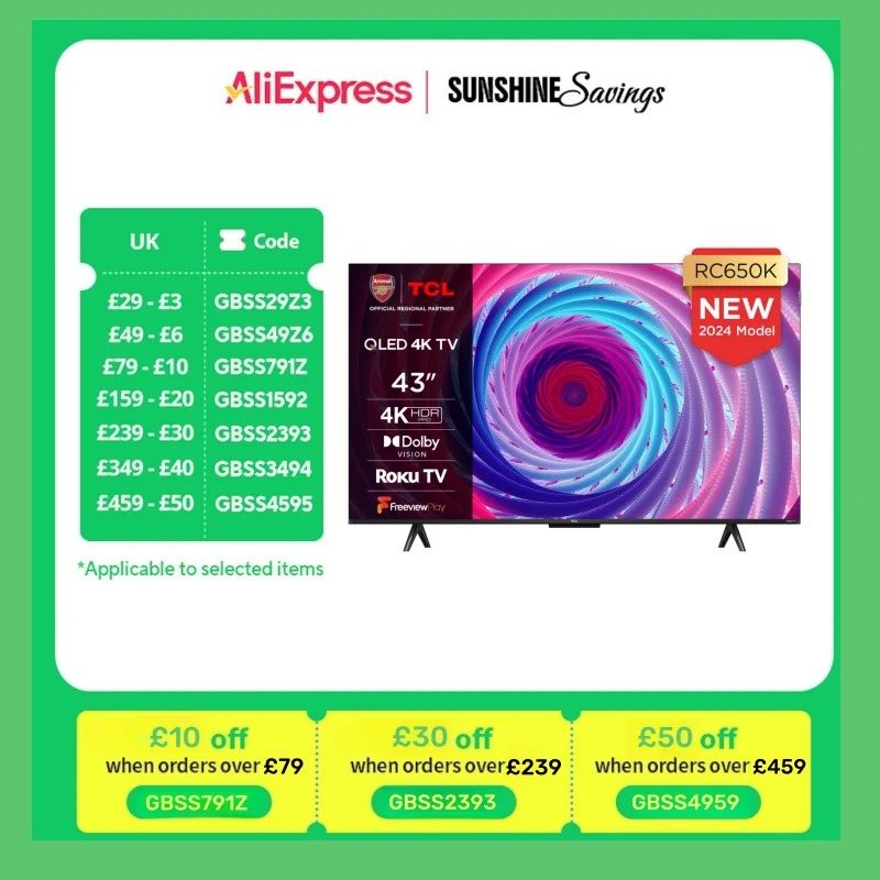 TV TCL QLED Pro Ultra HD, 43RC650K, 43 ", 4K, TV Roku