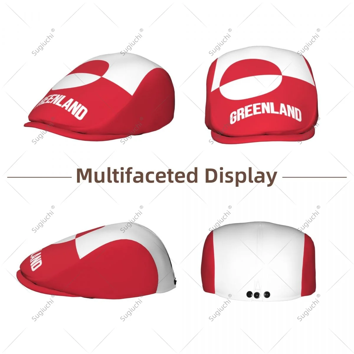 Forward cap Greenland Flag Men Women Flat Newsboy Driving Hat Cap Short Brim for Driving Daily visors hat