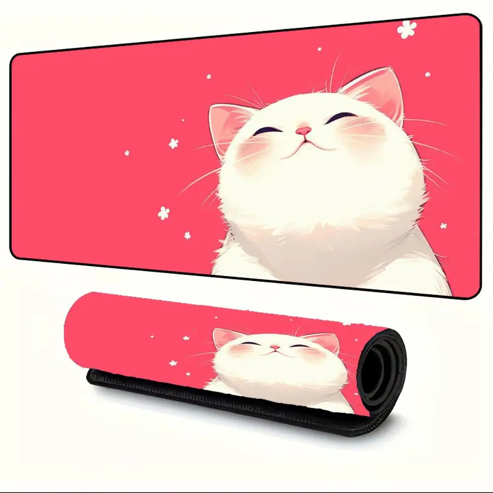 Cute Cartoon Cat Kawaii Minimal Large Cool Mouse-Pad Laptop Non-slip Gaming Office Desk Mat Mousepad Mini PC Desktop Gear