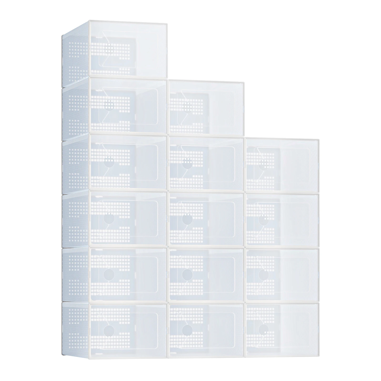 assembled plastic shoe boxes