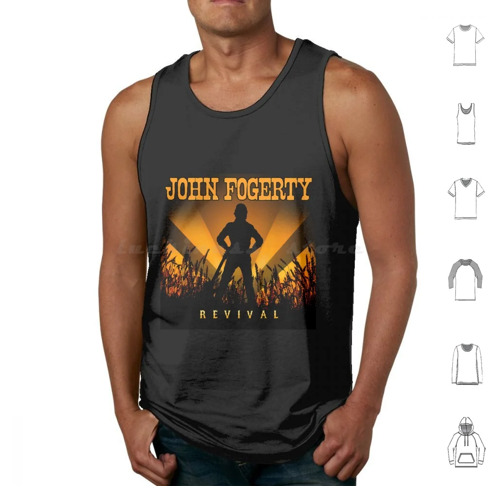 Revival Tank Tops Vest Sleeveless John Fogerty John Fogerty Music Musician Country Jazz Blue Classic Retro Fogerty