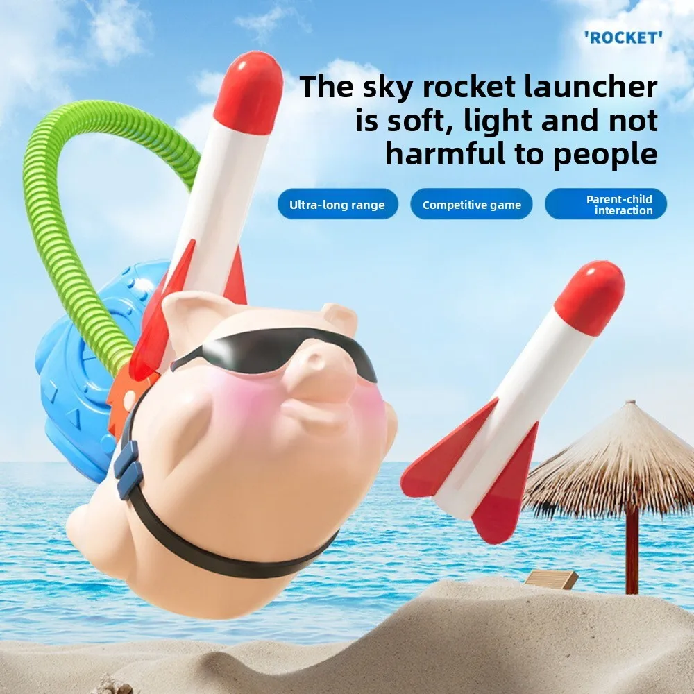 لعبة قاذفة الصواريخ للأطفال في الهواء الطلق مع أضواء LED، صواريخ إسفنجية تعمل بالهواء المنشط للأولاد والبنات #1