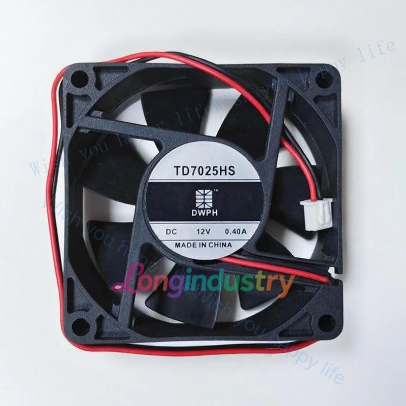 

V+ для 1 шт. Новый охлаждающий вентилятор TD7025HS 7025 DC12V 0.40A 7CM 2Pin
