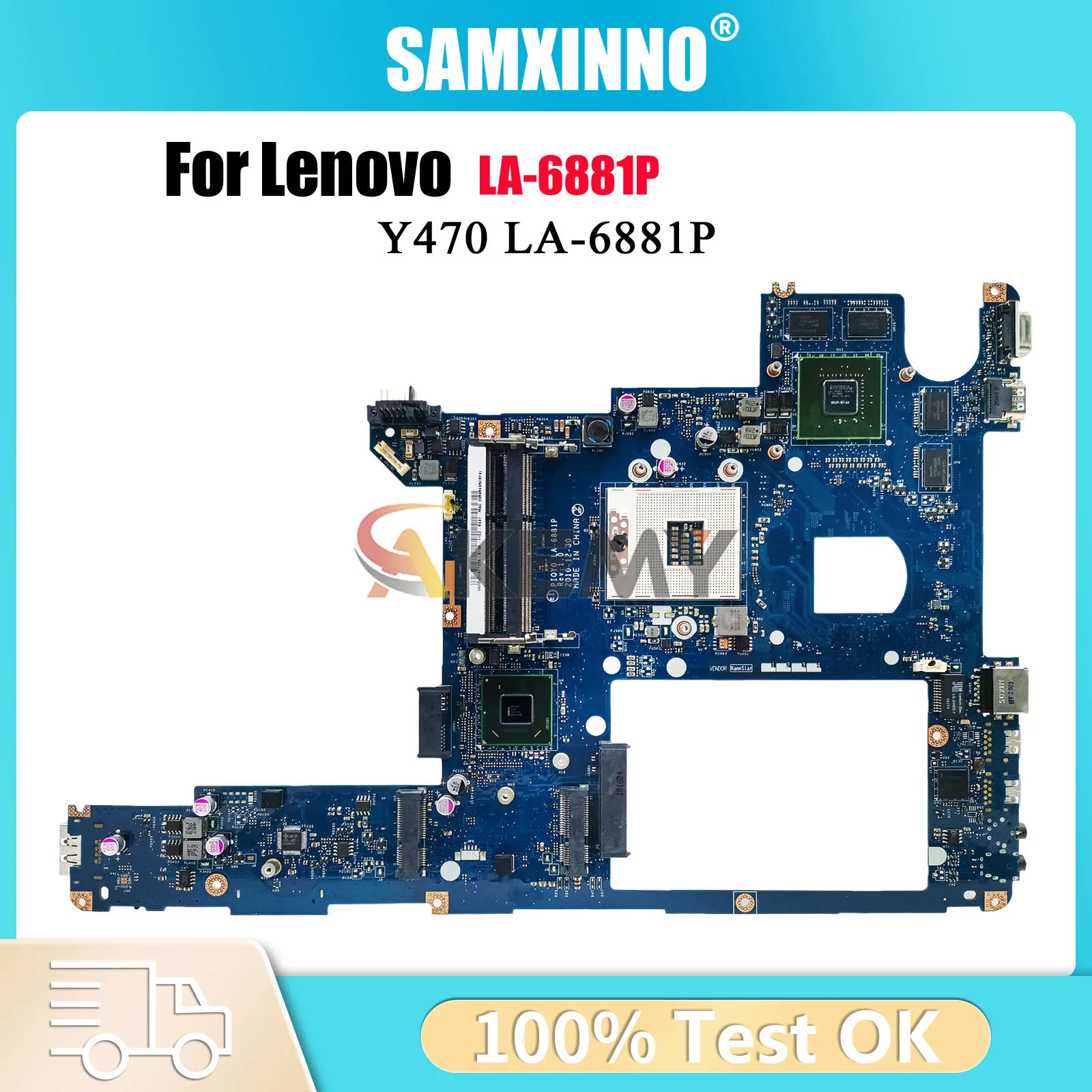 

Материнская плата для ноутбука Lenovo Y470 LA-6881P с HM65 GT550M 1 ГБ DDR3, 100% полностью протестирована