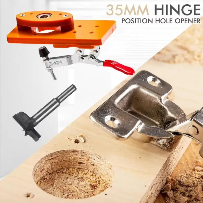 Woodworking Hinge Hole Open Locator Hinge Jig Hole Puncher Drilling Positioning Guide Locator For Door,Cabinet,Wardrobe,Cupboard