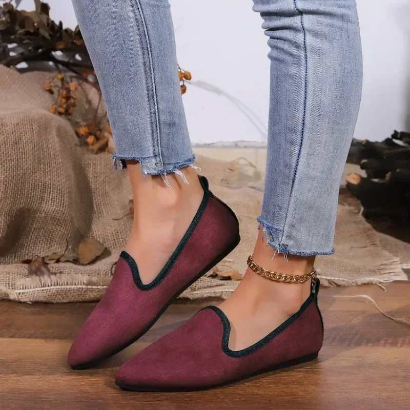Bailarinas clásicas sin cordones para mujer, mocasines informales de punta estrecha, suela suave, transpirables, 35-43, 2024 image 2
