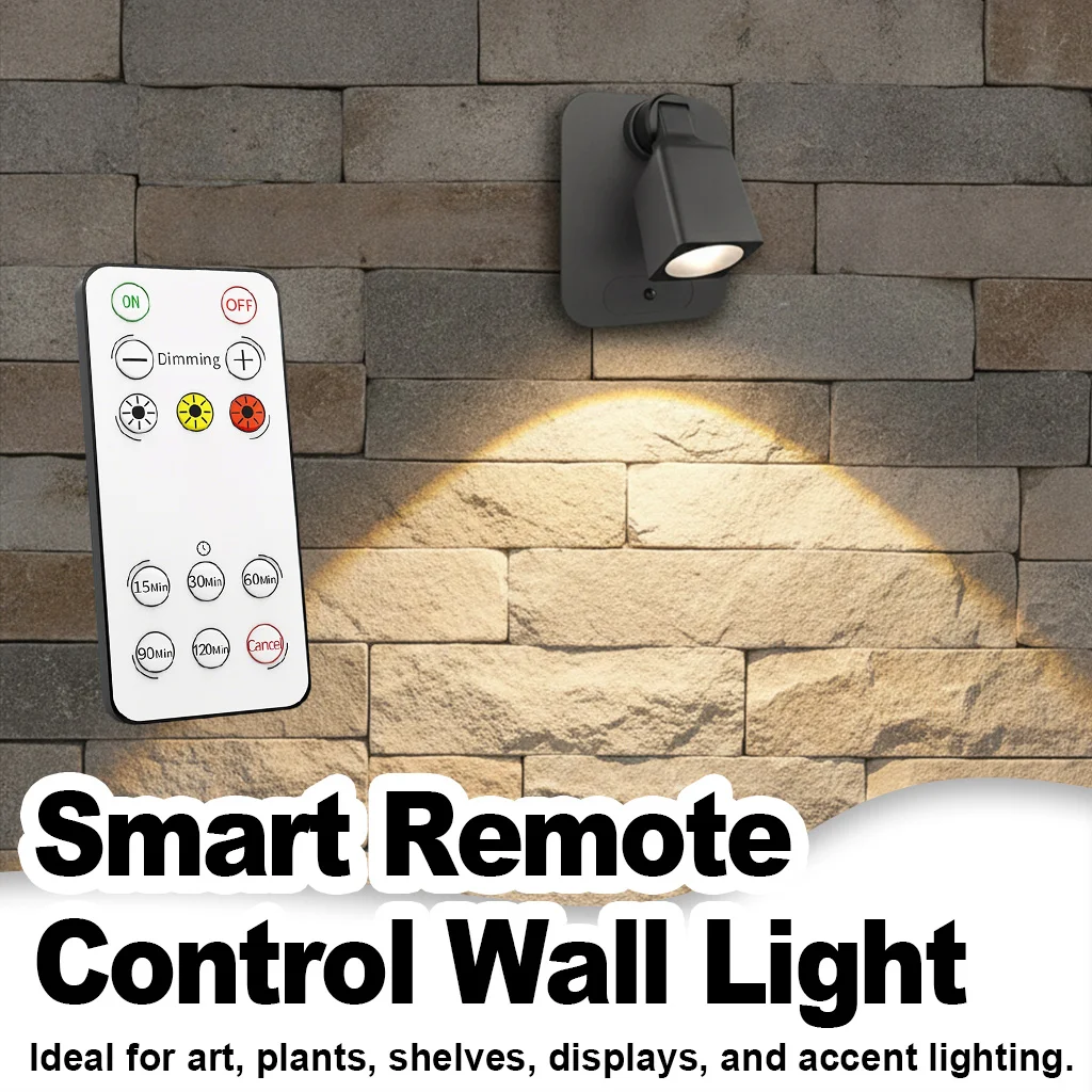 Tricolor Dimmable LED Wall Lamp USB Rechargeable Magnetic Bedside Light Remote Control Reading Lamp Adjustable Lighting Angle
