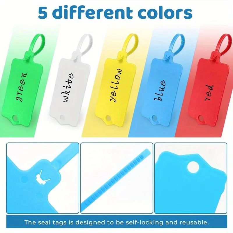 157 قطعة من ملصقات النقل البلاستيكية القابلة للكتابة المقاومة للماء مع شرائط الختم - علامات تعليق متينة وملونة للمفاتيح والأمتعة