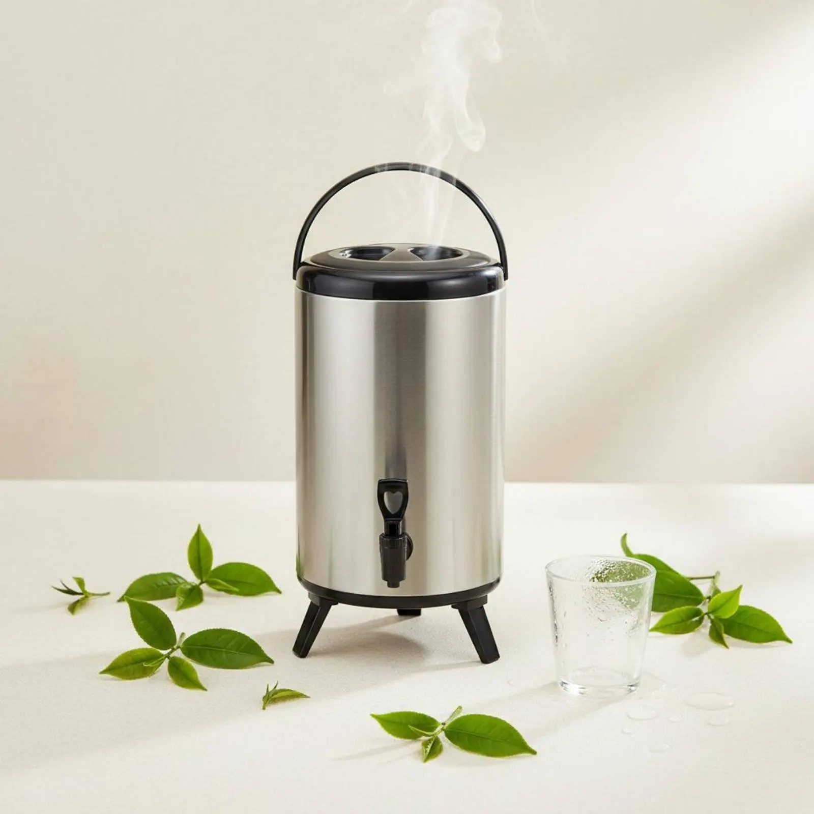 

Insulated Beverage Barrel with Tap Easy to Clean Insulated Beverage Dispenser Stainless Steel Drink Server Ergonomic Handle