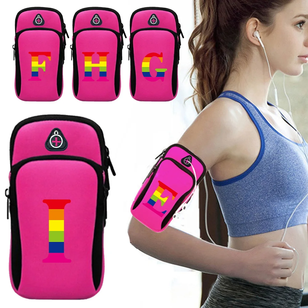 

Arm Bag Universal Armband Sport Phone Bags Running Arm Phone Holder Sports Mobile Bag Rainbow Series Running Accessory