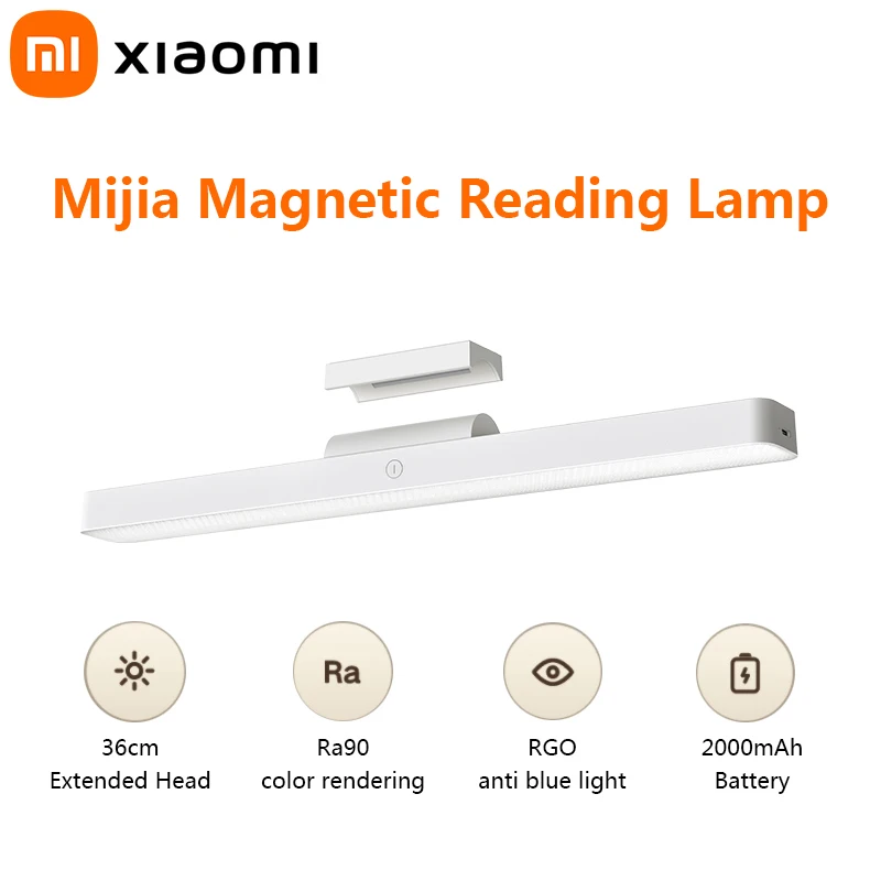 

XIAOMI Mijia Magnetic Reading Lamp 2000mAh Type-C Rechargeable LED Desk Light Touch Dimming Adsorption Portable Bedroom Lamp