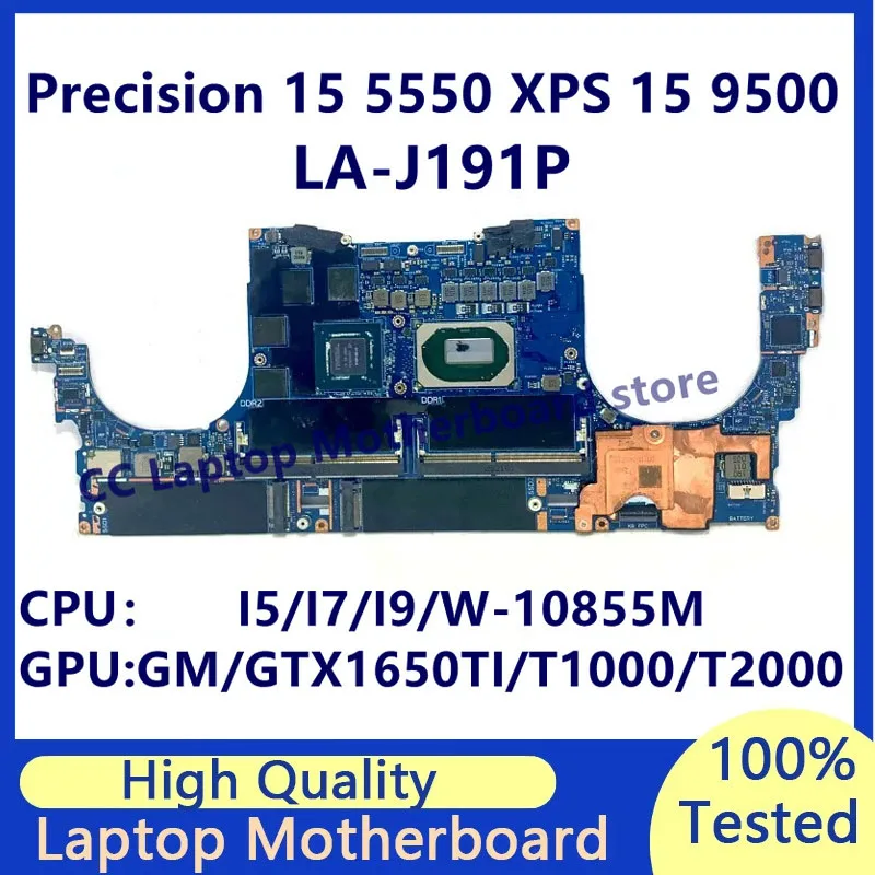 

LA-J191P For Dell Precision 15 5550 XPS 15 9500 Laptop Motherboard With I5/I7/I9/W-10855M CPU GM/GTX1650TI/T1000/T2000 100% Test