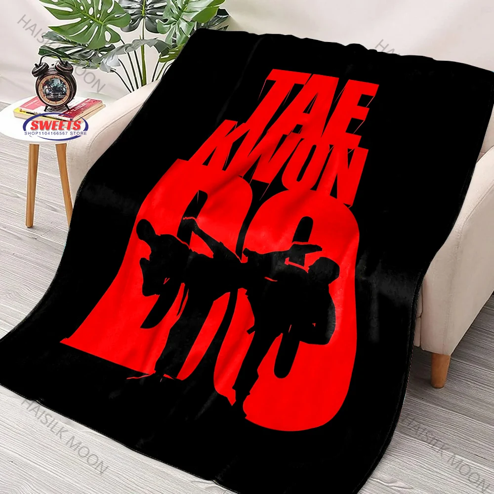 Taekwondo Printed Blanket Exclusive Blanket for Taekwondo Lovers Home Sofa Office Taekwondo Gym Four Seasons Available Gifts