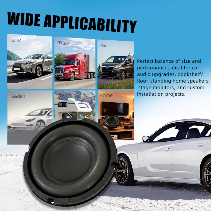 Max 200W 6.5 Inch Bass Speaker Subwoofer 4ohm, High-Quality Universal Car Audio Accessory Suitable for Home and Car Modification view 4