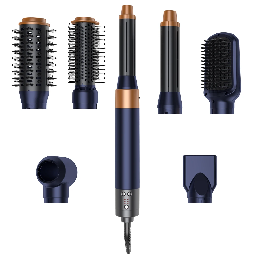 

SMET Hot 7-in-1 Ionic Professional Styling Tools Multi-functional for All Hair Types Curly & Straight Blow Drying for Hair Care