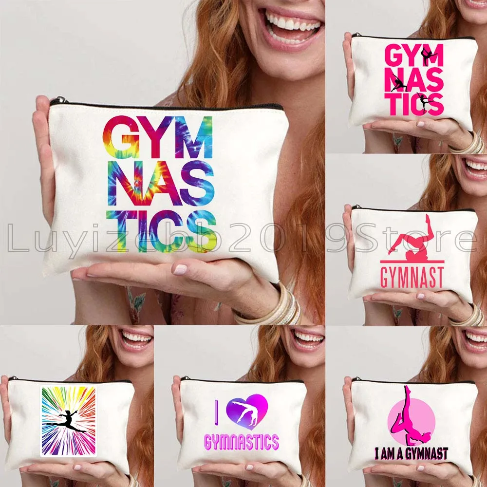 

Милое сердце гимнастика девушка гимнастка спортивный силуэт Радуга холст косметическая помада дорожная косметичка туалетная сумка пенал