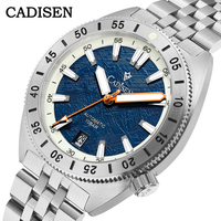 Cadisen For Men Watch Japan Nh35a Movt Sapphire Crystal Steel Mechanical Automatic Wristwatch 100m Waterproof Diver Watch Clock